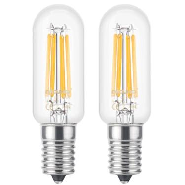 Imagem de DiCUNO Lâmpada De Filamento Tubular Led E17, Base Intermediária, Luz Branca Quente 2700K, 40W, Substituição Para Sinalização Saída, Geladeira, Freezer, 400Lm, Pacote Com 2