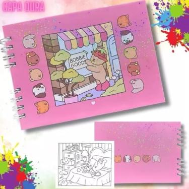 Imagem de Kit Livro De Colorir Bo - bie Go - ds + Canetinhas Marcador Ponta Dupla 24 Cores (1 LIVRO CAPA AZUL + 24 CANETAS MARCA TEXTO)