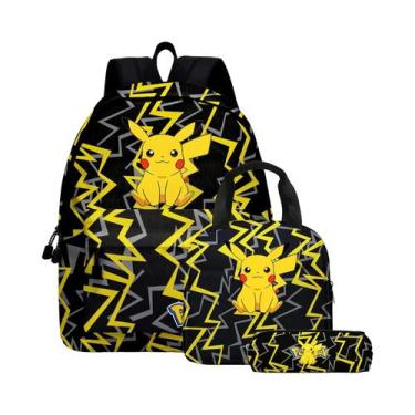 Imagem de Conjunto De Mochila Pokémon Pikachu Infantil Bolsa Escolar Estojo MINI