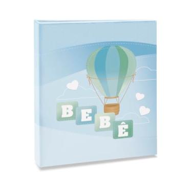 Imagem de Álbum de fotos Ical, encadernação fichário, para 60 fotos 15x21cm - envelope plástico branco - linha Bebê - modelo azul - balão - 73
