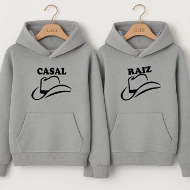 Imagem de Moletom Casal Raiz Canguru Blusa De Frio Com Capuz Combinados Namorado