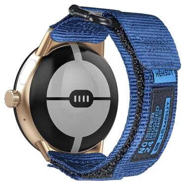 Imagem de SMITHA Compatível com relógio Google Pixel/Pixel 2/Pixel 3, pulseira de relógio de argola e laço, pulseira militar para relógio inteligente Google