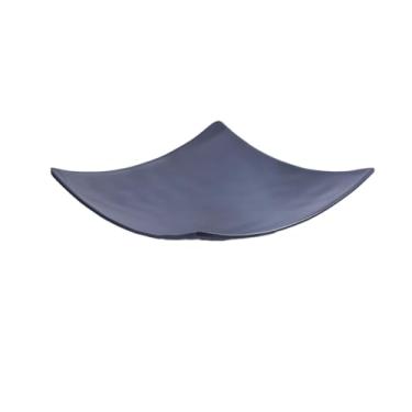 Imagem de Prato redondo simples e requintado preto antiqueda doméstico - 19 cm quadrado elevado