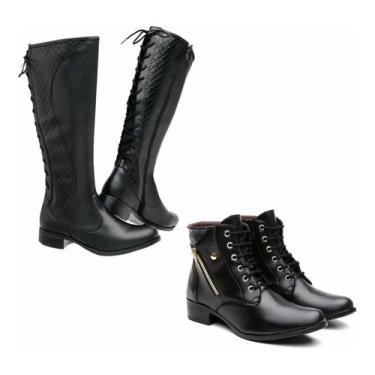 Imagem de kit 2 pares de bota montaria um montaria e um cuturno cano baixo - don