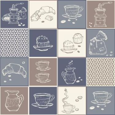 Imagem de Adesivo de Azulejo Cozinha Café 15x15cm com 18un - Quartinhos