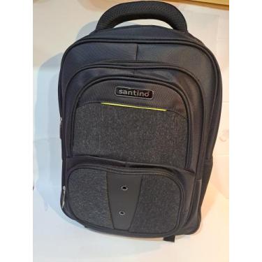 Imagem de Mochila Santino Simples Preta - papelariaflordemaio 