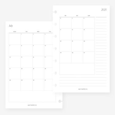 Imagem de MAY PAPER CO. 2025/2026 Mini Happy Planner Recarga de planejador mensal, mês em duas páginas, para mini notebook HP de 7 discos, 12 x 18 cm (mensal com anotações) (início de segunda-feira, meses não
