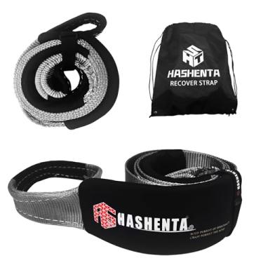 Imagem de HASHENTA Correia de proteção de árvore 10 cm x 3 m, tiras de reboque de recuperação de emergência 13.000 kg resistência à ruptura, alça de guincho com mochila para acessórios off-road 4x4 (cinza)