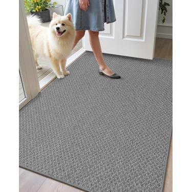 Imagem de Color&Geometry Tapete de porta interno ultrafino antiderrapante com base de borracha 81 cm x 122 cm (enrolado, sem vincos), tapetes para entrada, tapete de entrada de baixo perfil lavável em ambientes