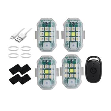 Imagem de QccHieUs Luz LED de sinalização, luz de segurança ajustável com 7 opções de cor para bicicletas e motocicletas, 4 Luz