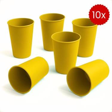 Imagem de Kit 10 Copos Plásticos Coloridos 200ml Infantil Reutilizável e Resiste