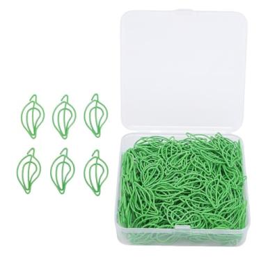 Imagem de HEEPDD Leaf Shaped Paper Clips Folha Planner Clips Folha Bookmark Clips 200 Pcs Cute Metal Iron Office Material Escolar Com Caixa Transparente para Organização Notas Livros Arquivos