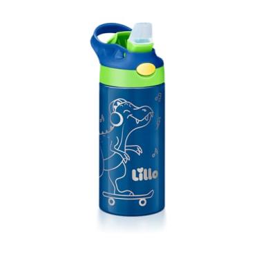 Imagem de Garrafa Infantil de Inox Dinossauro com bebedor silicone 350 ml Lillo
