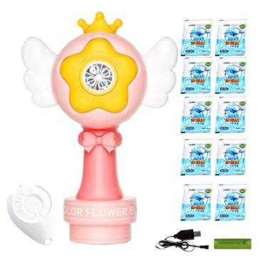 Imagem de Máquina de Bolhas para Crianças | Brinquedo de Bolhas - Aspersor de Espuma Recarregável com LEDs para Piscina Banho Aniversário Jardim