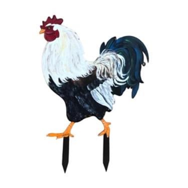 Imagem de Ioensy Estaca decorativa de jardim, enfeite de galinha, estaca decorativa de pátio, enfeites de arte de quintal, escultura de animal, estátua de para