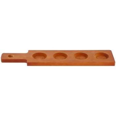 Imagem de Kichvoe Tábua de vinho tábua de degustação de vinho de madeira Tábua de tequila 4 xícaras de cerveja voo servindo raquete de madeira uísque bandeja de servir voo para casa bar festa