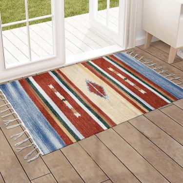 Imagem de 1 Tapete Capacho Kilim  India 100% Algodão 60X90 M04