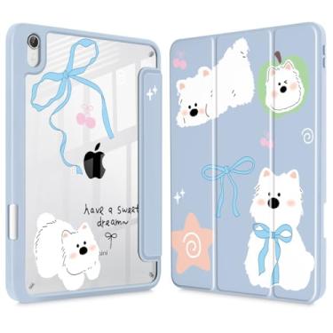 Imagem de May Chen Capa fina híbrida para iPad mini 7 (A17 Pro, 7ª geração) 2024/iPad mini 6 (6ª geração) 8,3 polegadas, [suporte de lápis embutido] capa à prova de choque, capa traseira transparente