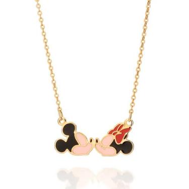 Imagem de Colar Mickey e Minnie Banhado Ouro 18K com Resina - Disney - Rommanel