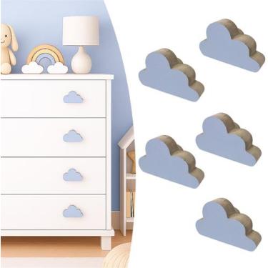 Imagem de 10 Puxadores Nuvem Céu Infantil Gaveta Móveis Cômoda Armário - Souveni