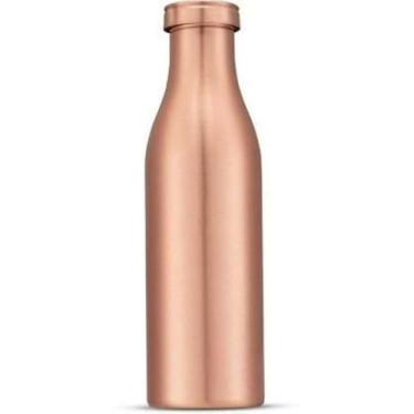 Imagem de Garrafa de água de cobre puro de 946 ml para beber - Garrafa de água grande de cobre ayurvédico artesanal de 950 ml com tecnologia à prova de vazamento