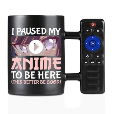 Imagem de Onebttl Presentes de anime para homens, ele - caneca de café remoto - presente para amantes de anime - Caneca de cerâmica engraçada de 400 ml - Paused My Anime