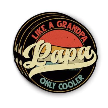 Imagem de (3 peças) Papa Like A Grandpa Only Cooler Sticker Funny Dad Grandfather Papa Quotes Family Love Father's Day Vinil Decalque para Tumbler Laptop Tablet Garrafas de Água Livros Telefone - Tamanho 7,5 x