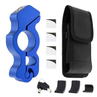 Imagem de Windance Trava antifurto para motocicleta, travas de freio de acelerador resistentes com bolsa de cintura, aderência do guidão, trava de segurança do freio da roda dianteira para ciclomotores