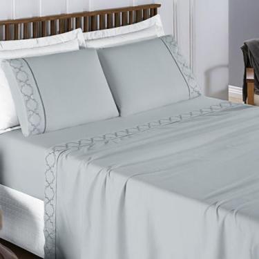 Imagem de Jogo de Lençol King Infinity 300 Fios Bordado 4 Peças - Bia Enxovais, 