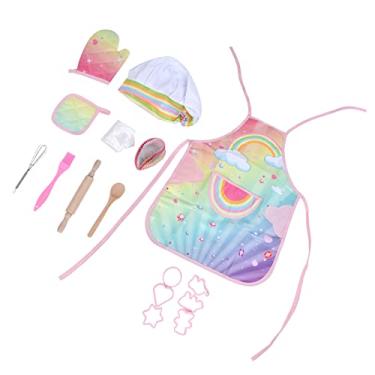 Imagem de Hztyyier Kids Baking Chef Set Rap Play Booking Toys for Girls Com Avental e Luva de Forno para Aprendizado de Cozinha