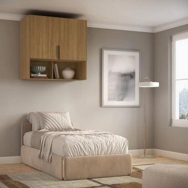 Imagem de Módulo Aéreo para Cama de Solteiro Mdf Clean Altezza Freijó