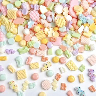 Imagem de Conjunto fofo de comida, 110 peças de pingentes de geleca e conjunto fofo de frutas - Lote misto sortido de resina, conjuntos fofos para artesanato DIY, decorações, álbuns, enfeites, grampo de cabelo