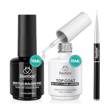 Imagem de beetles Gel Polish Construtor E Acabamento Extra Brilhante Sem Necessidade De Limpeza Para Unhas, 15 Ml, Hipoalergênico, Transparente, 7 Em 1, Esmalte Alto Brilho Longa Duração Com Pincel Delineador