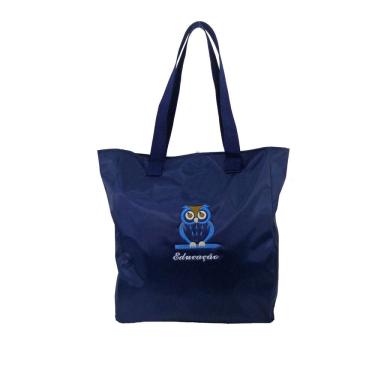 Imagem de Bolsa Tote Educação Professor Estudante Universitário azul marinho Coruja azul