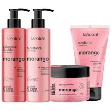 Imagem de Kit Banho Premium Labotrat Morango Completo 4 Produtos C/ Sais Corpo E