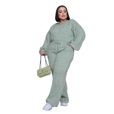 Imagem de Conjunto Feminino Blusa Plus Size Calça Pantalona Lanzinha Social Eleg