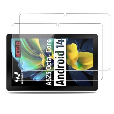 Imagem de NOUKAJU Protetor de tela para ROWT A10 25.7 cm, vidro temperado HD, dureza 9h, arranhões, anti-impressão digital, protetor de filme de vidro temperado para tablet ROWT A10 [2 unidades]