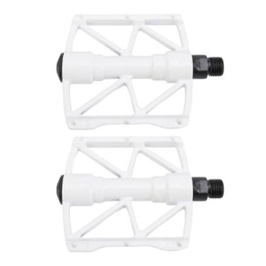 Imagem de CHICIRIS Pedais de bicicleta, 1 par de substituição de pedal de condução, banda larga, estrutura selada para viagens rodoviárias (branco)