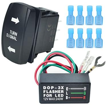 Imagem de smart repairboy Kit Combinado De Interruptor Seta E Relé Pisca-Pisca Para Quadriciclo, Utv, Rv, Barco, Caminhão, Trator, Motocicleta, 4 Pinos Ip67 Liga/Desliga/Liga, Motor Universal Interno