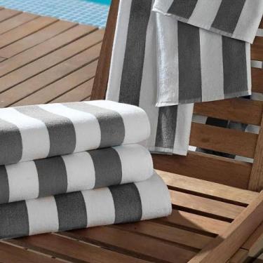 Imagem de Toalha De Banho Gigante Ibiza - Teka Branco / Cinza