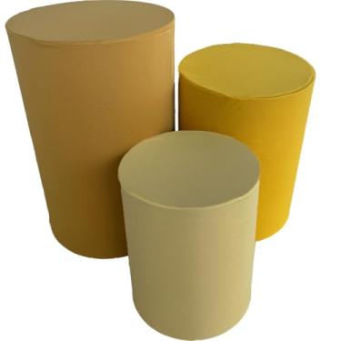 Imagem de Trio de Capa para Cilindro Para Festa Decoração de festa trio capa de cilindro Monte Sua Capa(3 TONS AMARELO)