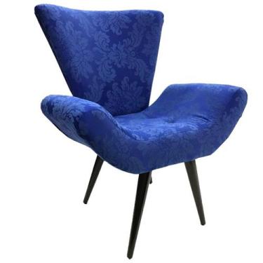 Imagem de Poltrona Decorativa Elegance 65 Azul Royal Medalhão - Sua Casa Decor