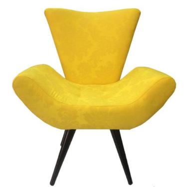 Imagem de Poltrona e Puff Elegance Pé Palito 13 Amarelo - Sua Casa Decor