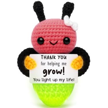 Imagem de Mini thank you gifts for Women Teacher Appreciation Gift Handmade Crochet Firefly for Mentor Supervisor Boss Manager Leader Teacher Back To School Birthday Christmas Retirement Farewell Promotion