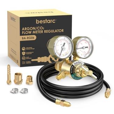 Imagem de bestarc Regulador De Co2 De Argônio Mede Soldagem A Gás Com Mangueira De Gás De 9,8 Pés, Conexão De Entrada Cga580, Pressão De Entrada De 0-4000 Psi Para Soldagem Mig E Tig