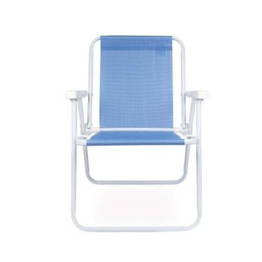 Imagem de Cadeira Alta Aço Dobrável Resistente Conforto Praia Camping - MOR
