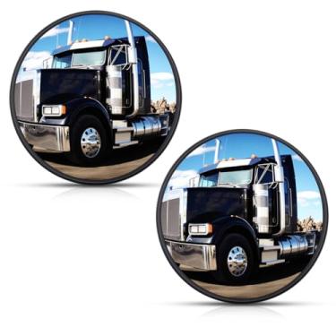 Imagem de jose2015 Espelhos convexos de ponto cego 25,5 cm, 360° Espelho convexo ajustável para caminhão. Adequado para garagem, estacionamento, espelho retrovisor de veículo grande, 2 peças