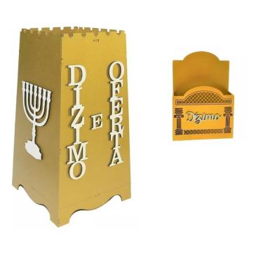 Imagem de Gazofilácio Dízimos E Ofertas Igreja Em Mdf + Porta Envelope