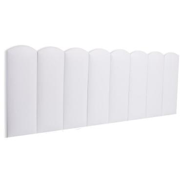 Imagem de Cabeceira Queen Kit 8 Placas Modelo Nuvem - Courino Branco