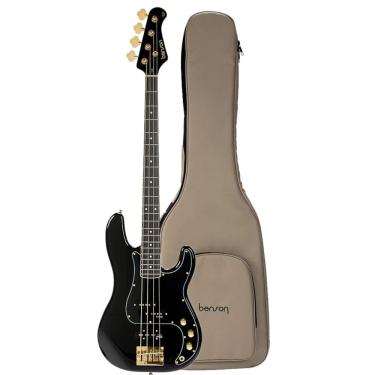 Imagem de Contrabaixo Elétrico Benson Hardy Bass 4C 2Ts - Black / Gold Com Capa